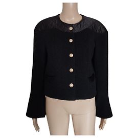 Chanel Black Quilted Wool and Silk Jacket A/W 2020-2021 Black
