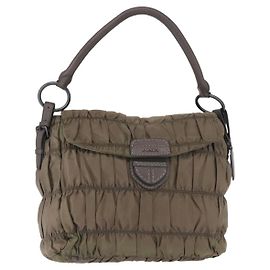 Prada Gaufre Hobo Conversível Tessuto Grande Marrom