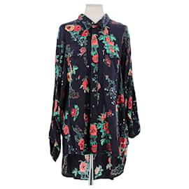 R13 Camicia di seta nera Nero