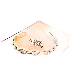 Hermès Anchaine Silver Bracelet Silvery Metallic