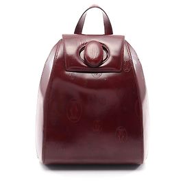 Cartier Leather Backpack Bordeaux Brown