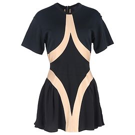 Mini-Kleid mit Tiefer Taille aus Schwarzer Seide von Louis Vuitton Schwarz
