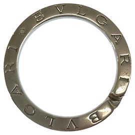 Bulgari Bvlgari Silver SV925 Logo Keyring Silvery Metallic