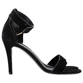 Céline Celine Ankle Strap Sandal Heels in Black Suede Black