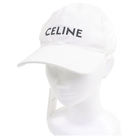 Céline Gorra de béisbol con bordado de logo Celine Blanco