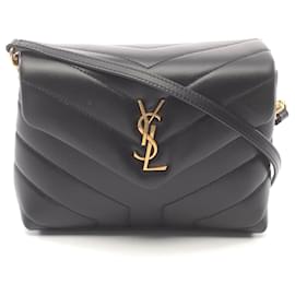 Yves Saint Laurent Bolso de Hombro de Cuero LOULOU TOY de Saint Laurent Negro