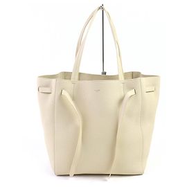 Céline Bolsa tote Celine Phantom em couro grão macio Marrom Bege