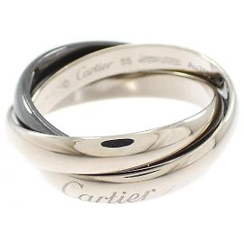 Cartier Trinity Black&White 750 White Gold Ceramic Ring Size 15 Black