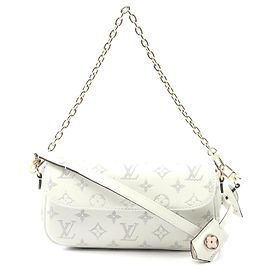 Bolso de cuero Louis Vuitton Wallet on Chain Ivy Monogram Flower Blanco