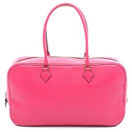 Hermès Hermes Plume Elan 28 Leather Handbag Pink Pink