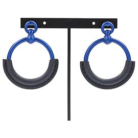 Orecchini Hermès Loop Grand PM in alluminio Blu