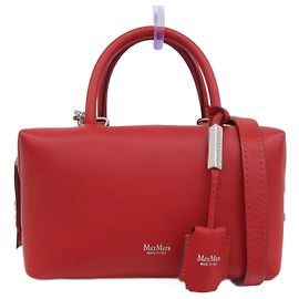 Max Mara Leather 2WAY Handbag Red