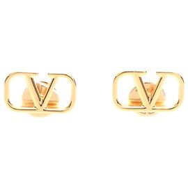 Orecchini V Logo in oro Valentino Garavani D'oro Metallico