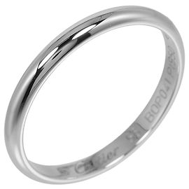 Cartier 1895 Wedding Pt950 Platinum Ring Size 15.5 Silvery Metallic