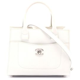 Chanel Leather Shoulder Bag Neo Executive Tote White