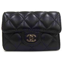 Estuche para Llaves Matelassé de Piel de Cordero Negro Chanel Negro