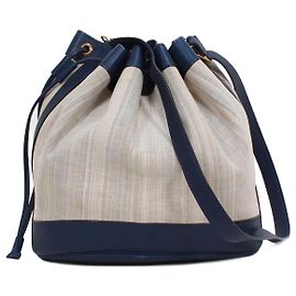 Hermès HERMES Market PM Handtasche Leder Canvas Blau