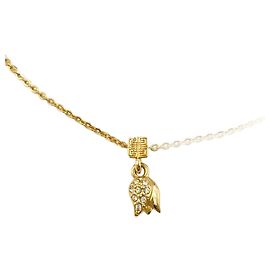 Collier Motif Tulipe Givenchy Or GP Blanc