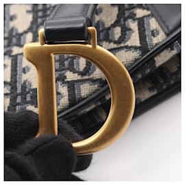 Dior-Dior Mini Saddle Bag Oblique Jacquard Canvas Leather-Brown,Beige