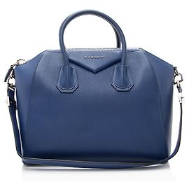Bolsa Antigona média em pele de cabra Givenchy Azul