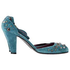 Marc Jacobs Studded Ankle Strap Pumps in Turquoise Suede Other