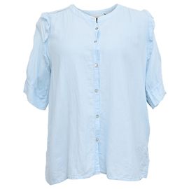 Tyana Bluse von Ba&sh aus leichtem Baumwollstoff Blau Hellblau