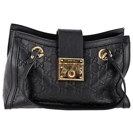 Bolsa Tote Padlock Small Guccissima em couro preto da Gucci Preto