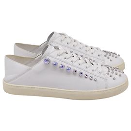Baskets basses convertibles Goldie Shine en cuir blanc de Stuart Weitzman Blanc Écru