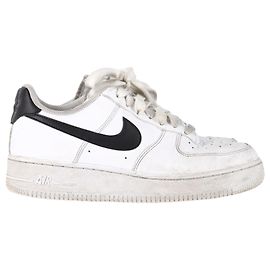 Tênis Nike Air Force 1 Baixo em Couro Branco Branco Cru