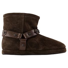 Botas Ankle Soft Alaska - Balenciaga - Couro - Marrom Marrom