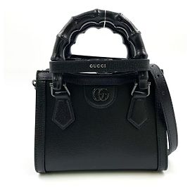 Borsa Tote Mini Diana Gucci in pelle nera Nero