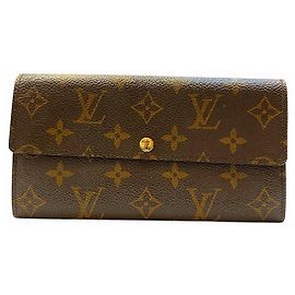 Cartera Larga Monograma Sarah de Louis Vuitton Castaño