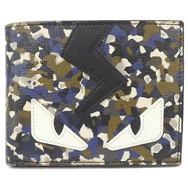 Carteira de couro de bezerro Fendi BAG BUGS Azul