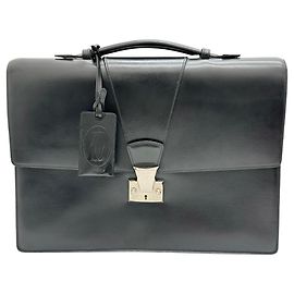 Borsa in Pelle Cartier Must Line Tradition Nero