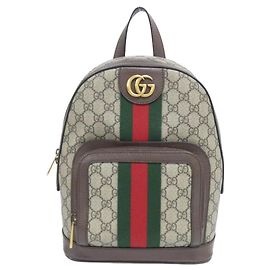 Gucci Ophidia GG Supreme Canvas Rucksack Braun Beige