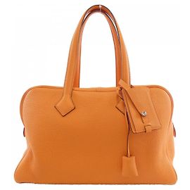 Sac Boston Hermès Victoria2 35cm en Taurillon Clemence Orange