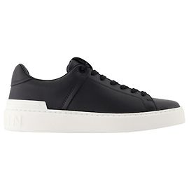 Baskets B-Court - Balmain - Cuir - Noir Noir