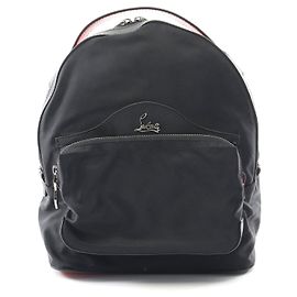 Zaino piccolo in nylon e pelle Christian Louboutin Nero
