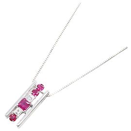 Collar de diamante rubí Tasaki K18WG oro blanco Roja