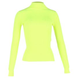 Pull à col roulé côtelé Maje Malanga en polyester jaune néon Jaune