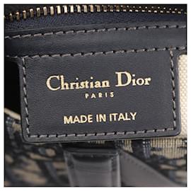 Dior-Dior Saddle Bag Oblique Jacquard Canvas Leather Handbag-Brown,Beige