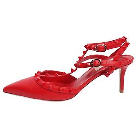 Valentino Saltos de couro vermelho Rockstud - tamanho EU 39 (UK 6) Vermelho