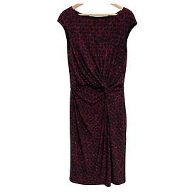 Vestido Midi Lauren Ralph Lauren Negro Roja