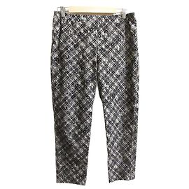 Autre Marque Pantalones Fáciles con Estampado Paisley Leilian Negro Blanco