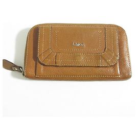 Chloé Cartera larga de cuero Chloe Castaño