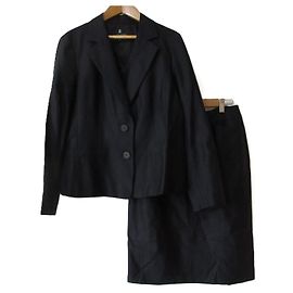 Conjunto de terno Coleção Lanvin Blazer sob medida Saia 2 vias Azul Azul marinho