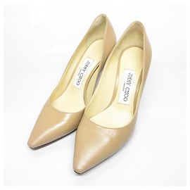 Spitze Leder-Pumps JIMMY CHOO Beige