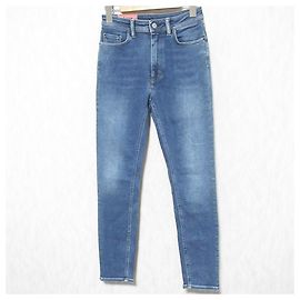Acne Studios Peg Mid Blue Denim Pants Blue