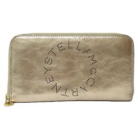 Stella Mc Cartney Portafoglio lungo con zip e logo Stella McCartney D'oro