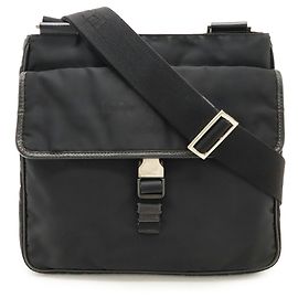 PRADA Jacquard Triangle Shoulder Bag Black